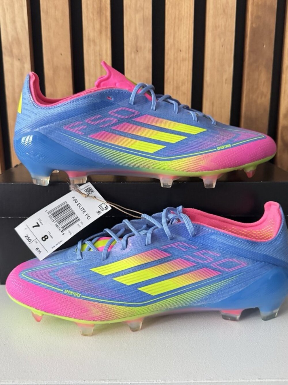 adidas F50 Elite FG Blue Pink Soccer Cleats IE1201 MENS SIZE 7 / WOMENS SIZE 8
